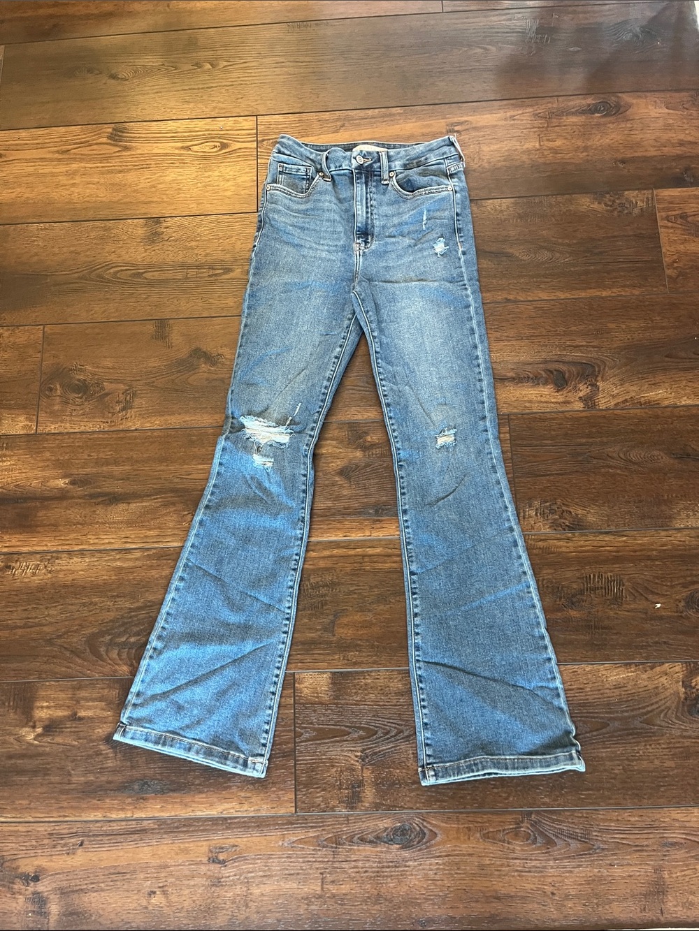 Altar'd State Men's Light Blue Distressed Bootcut Jeans